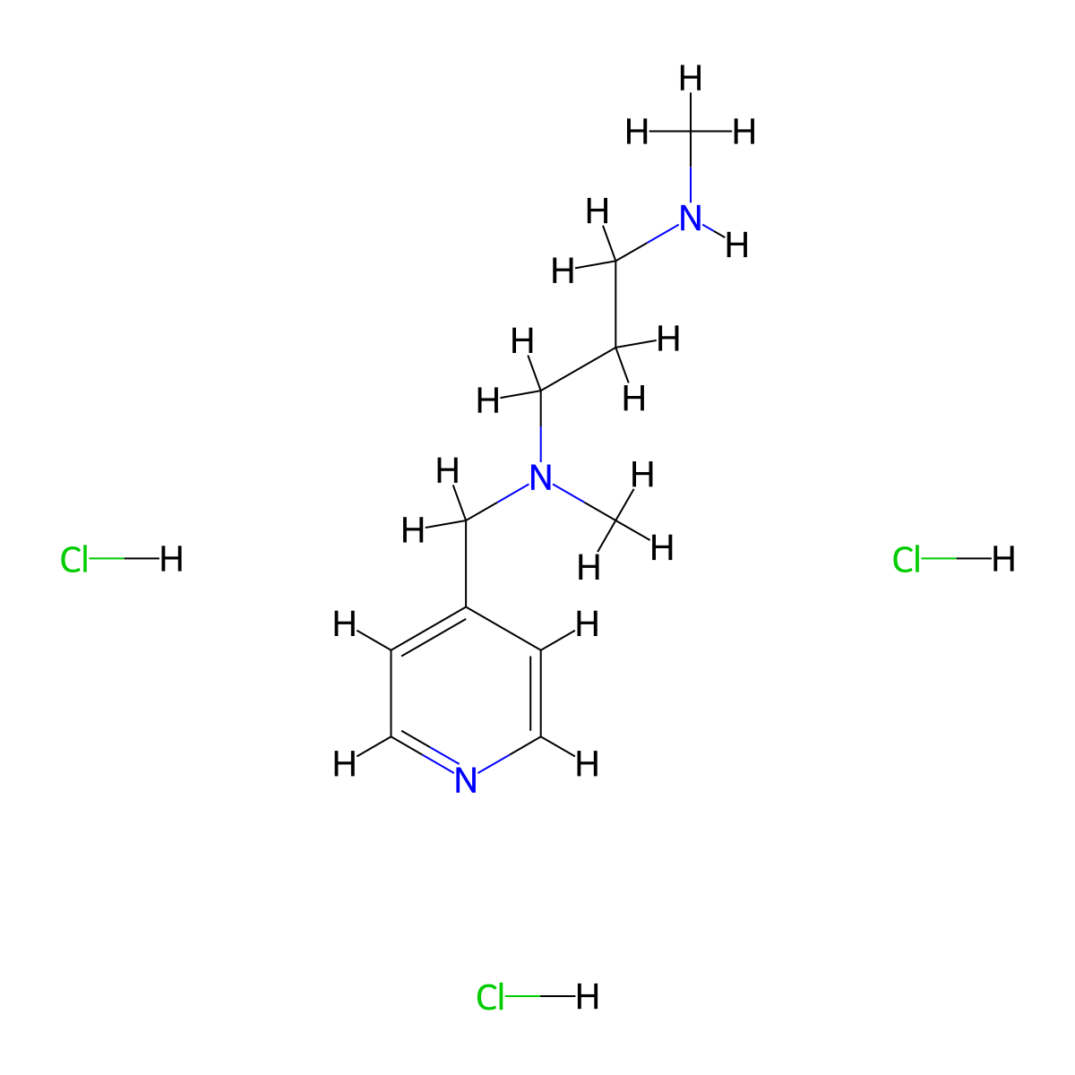 Methyl[3-(methylamino)propyl](pyridin-4-ylmethyl)amine trihydrochloride molecular structure, CAS 1803606-91-8