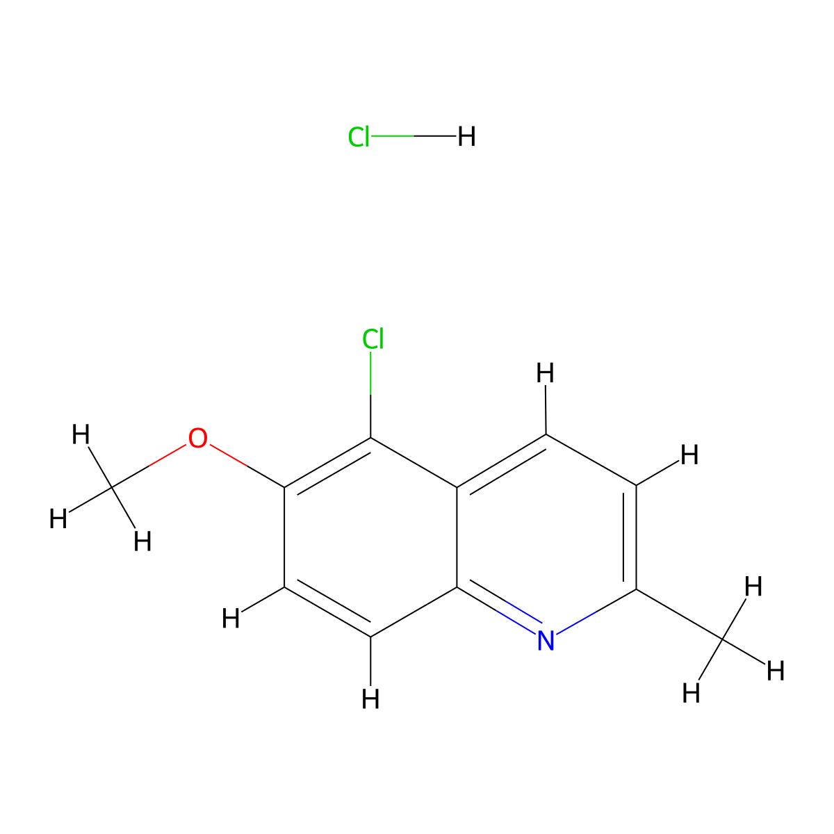 5-Chloro-6-methoxy-2-methylquinoline hydrochloride molecular structure, CAS 1803607-03-5