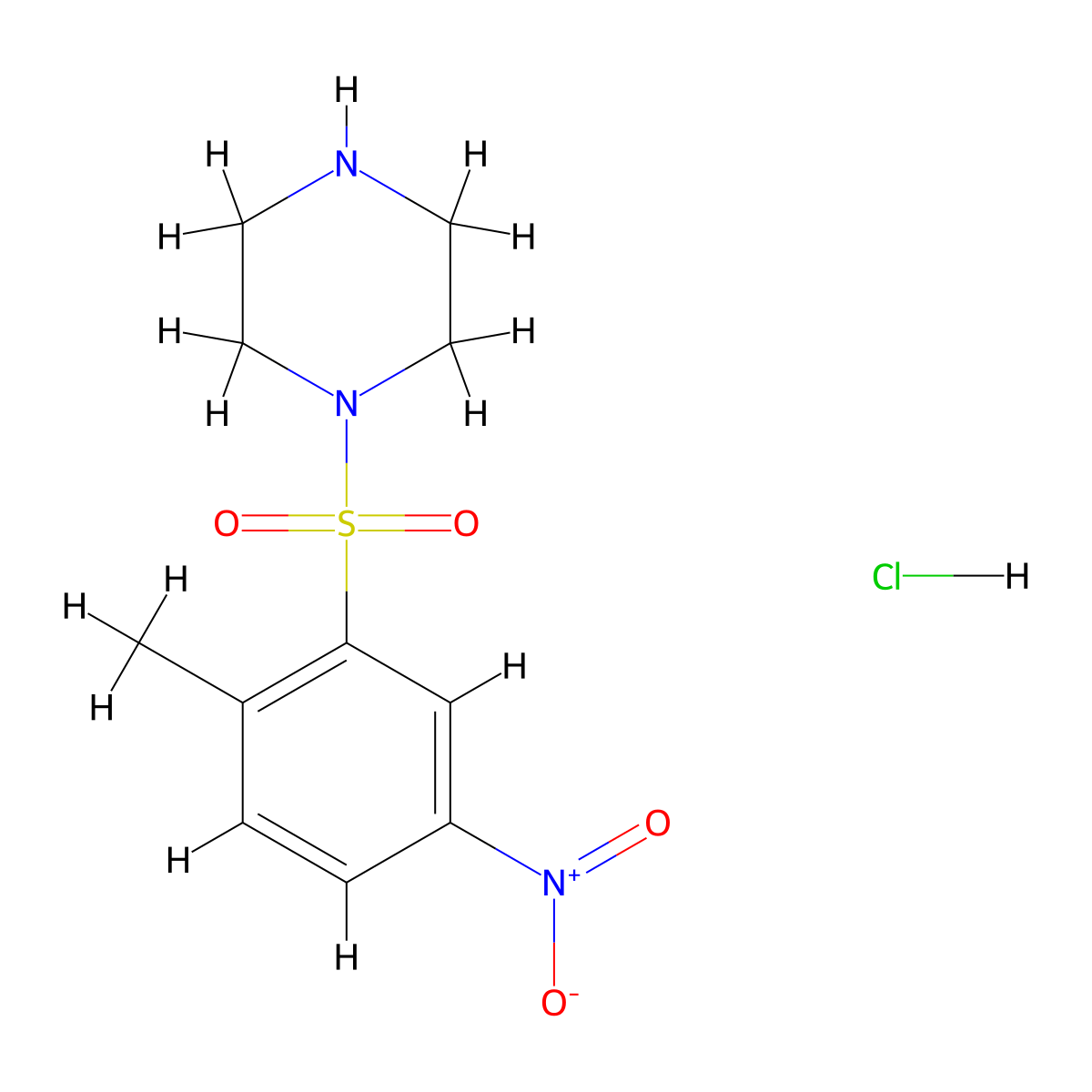 1-(2-Methyl-5-nitrobenzenesulfonyl)piperazine hydrochloride molecular structure, CAS 1803607-05-7