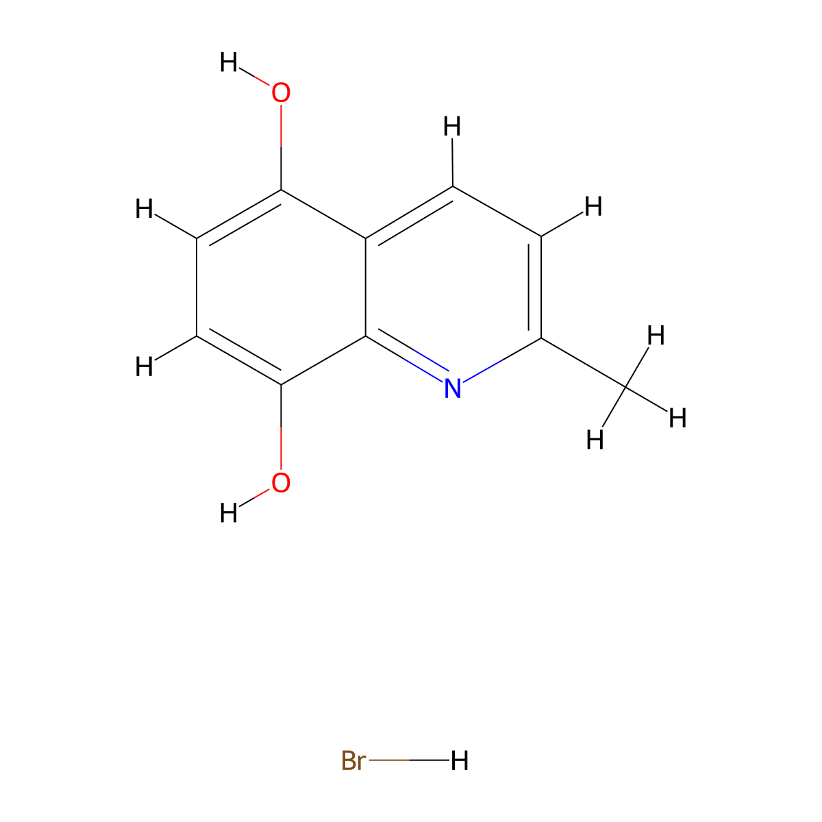 2-Methylquinoline-5,8-diol hydrobromide molecular structure, CAS 1803607-09-1