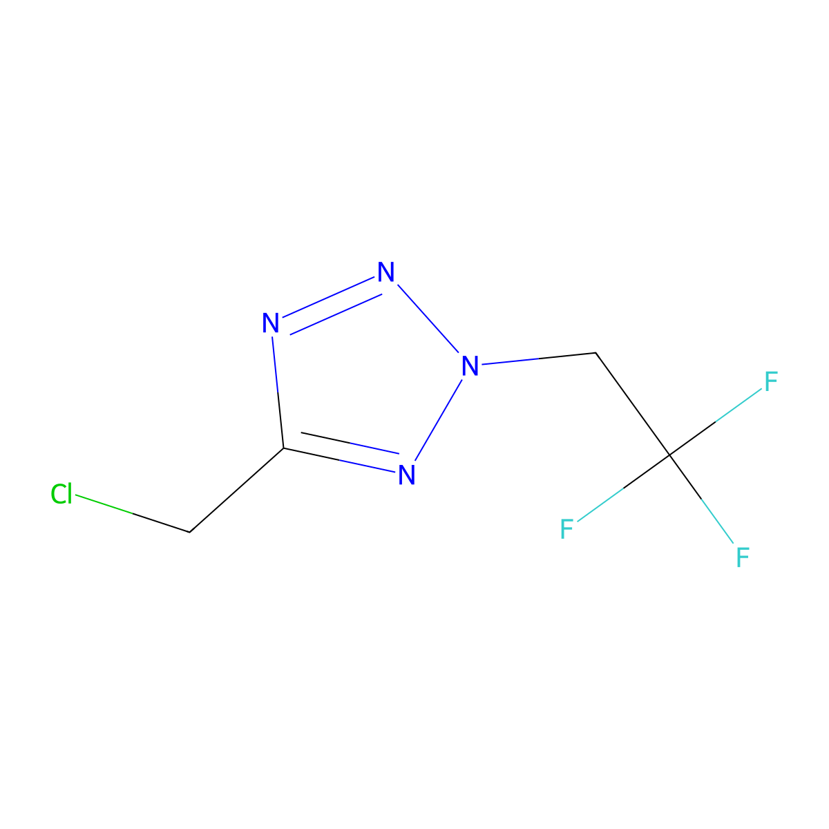 5-(chloromethyl)-2-(2,2,2-trifluoroethyl)-2H-1,2,3,4-tetrazole molecular structure, CAS 1803607-11-5