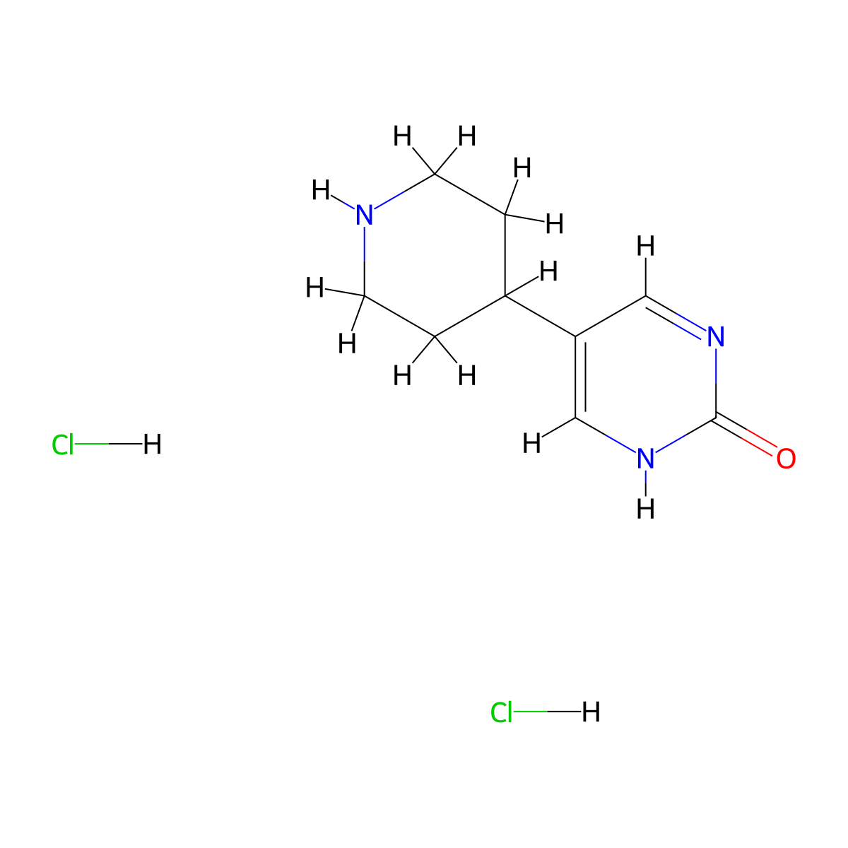 5-(Piperidin-4-yl)pyrimidin-2-ol dihydrochloride molecular structure, CAS 1803607-30-8