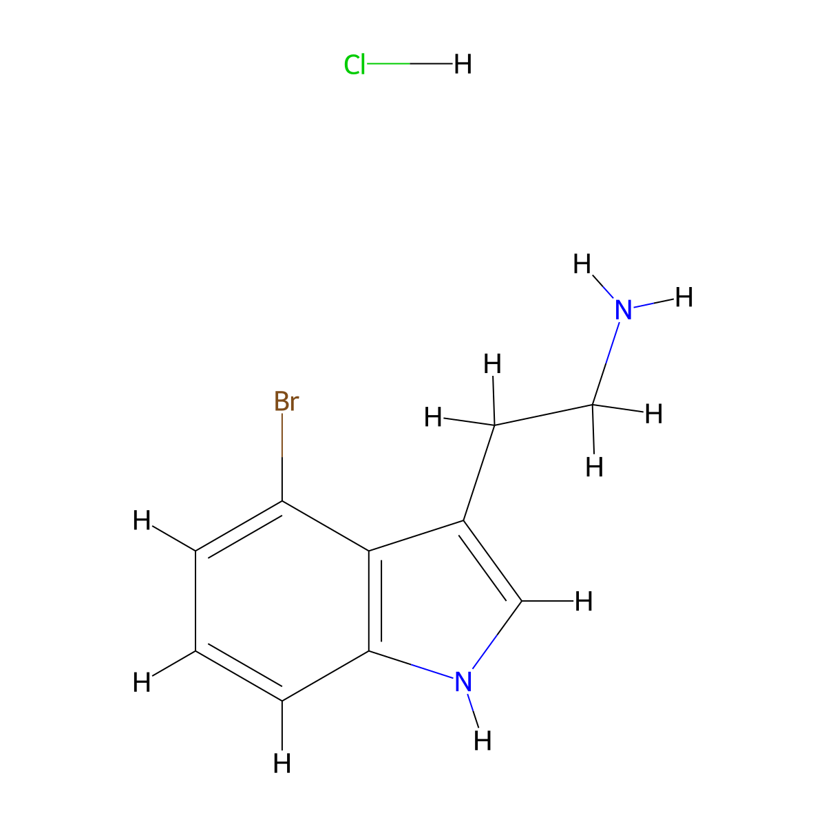 2-(4-bromo-1H-indol-3-yl)ethan-1-amine hydrochloride molecular structure, CAS 1803607-34-2