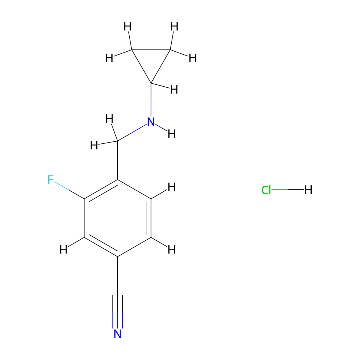 4-[(Cyclopropylamino)methyl]-3-fluorobenzonitrile hydrochloride molecular structure, CAS 1803607-36-4