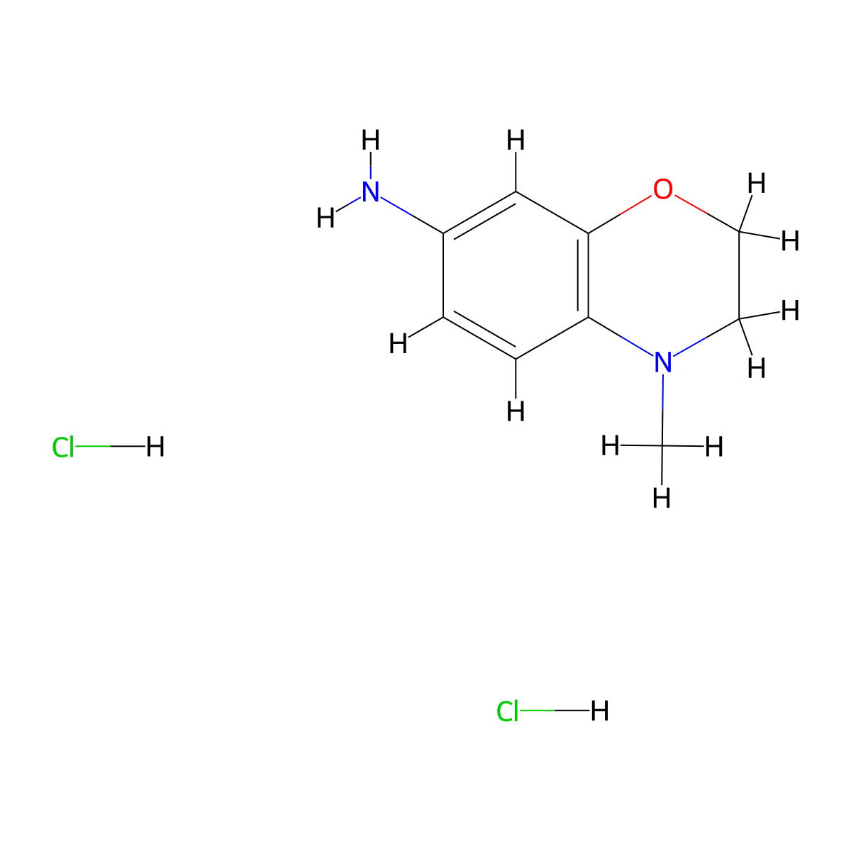 4-methyl-3,4-dihydro-2H-1,4-benzoxazin-7-amine dihydrochloride molecular structure, CAS 1803607-37-5