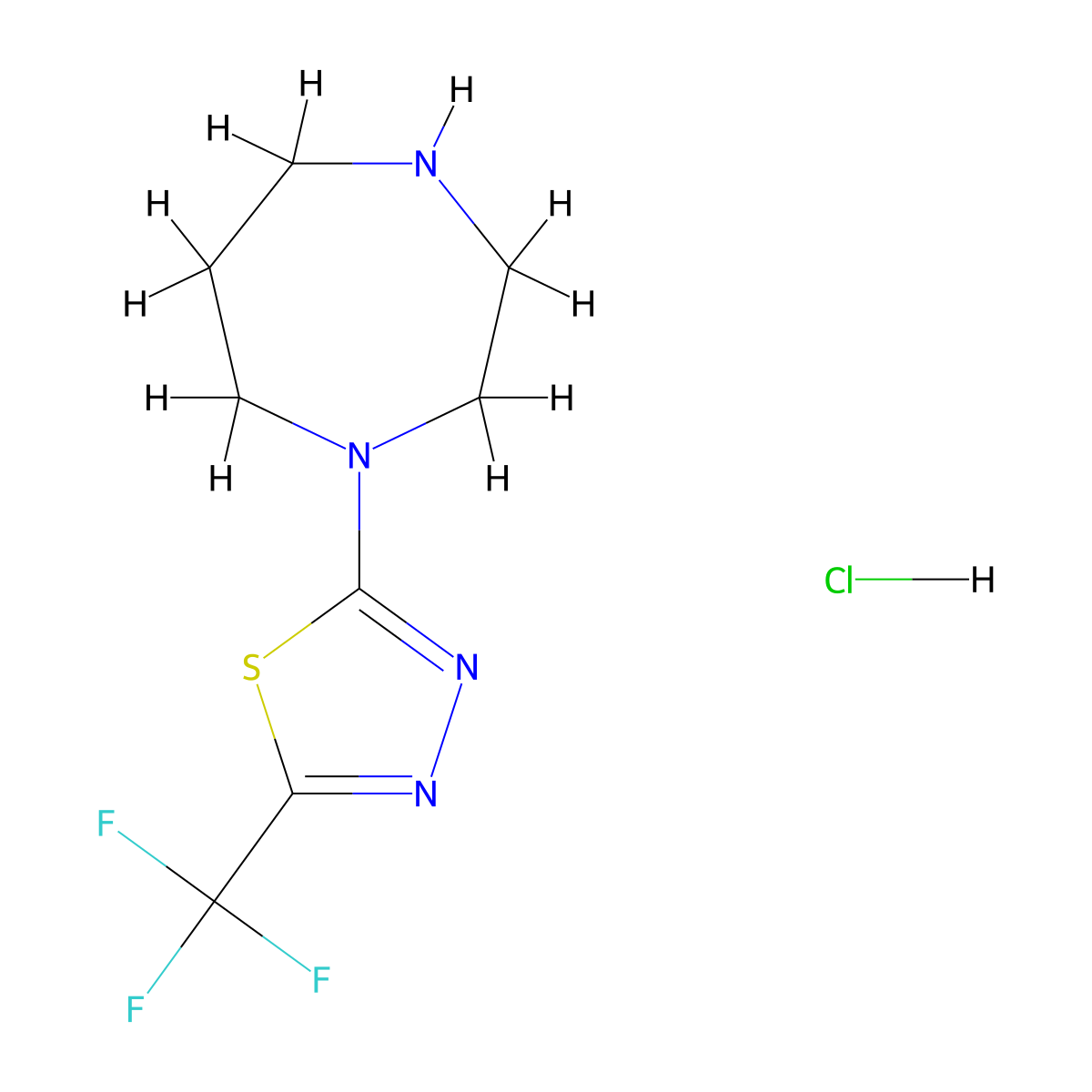 1-[5-(Trifluoromethyl)-1,3,4-thiadiazol-2-yl]-1,4-diazepane hydrochloride molecular structure, CAS 1803607-39-7