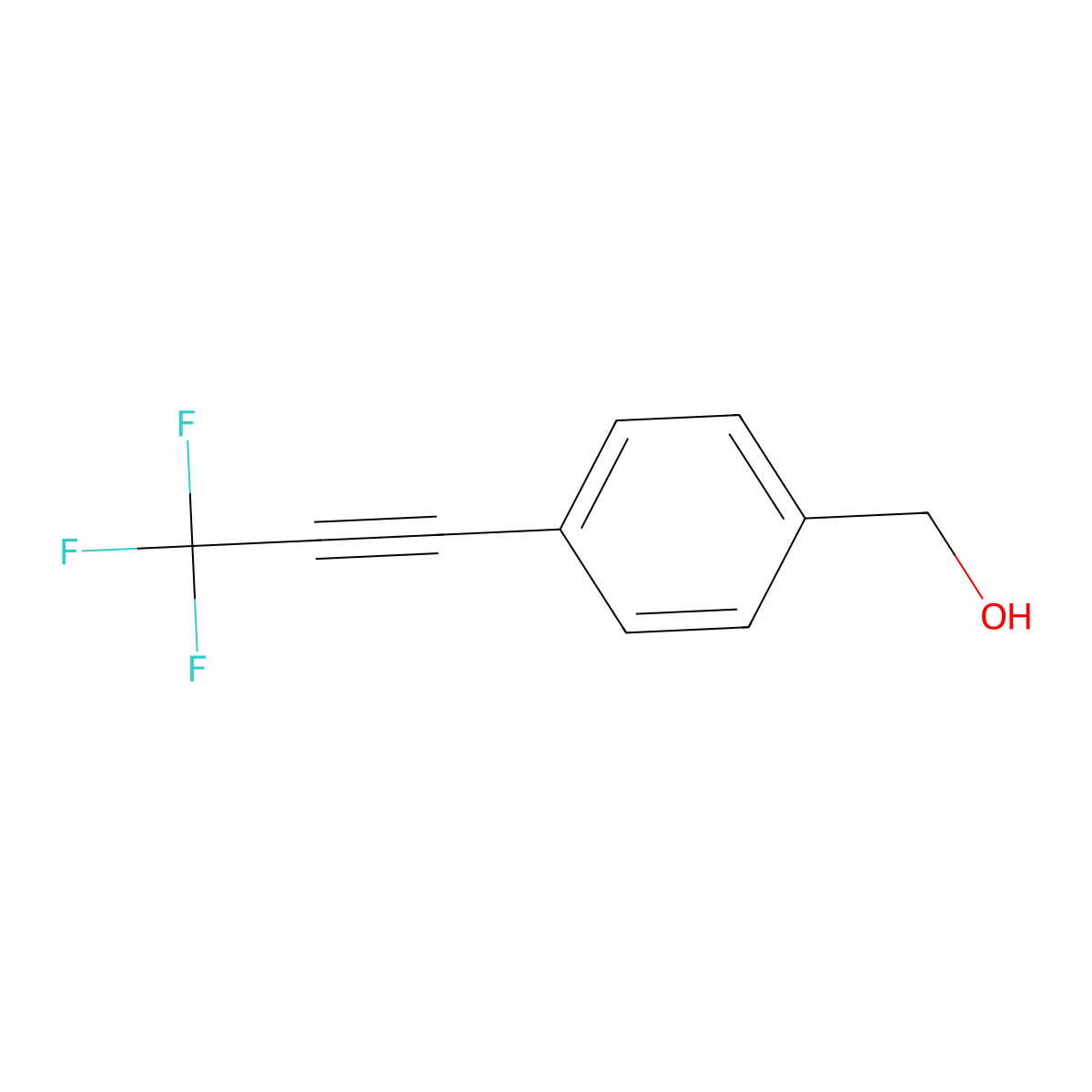 [4-(Trifluoroprop-1-yn-1-yl)phenyl]methanol molecular structure, CAS 1803607-47-7