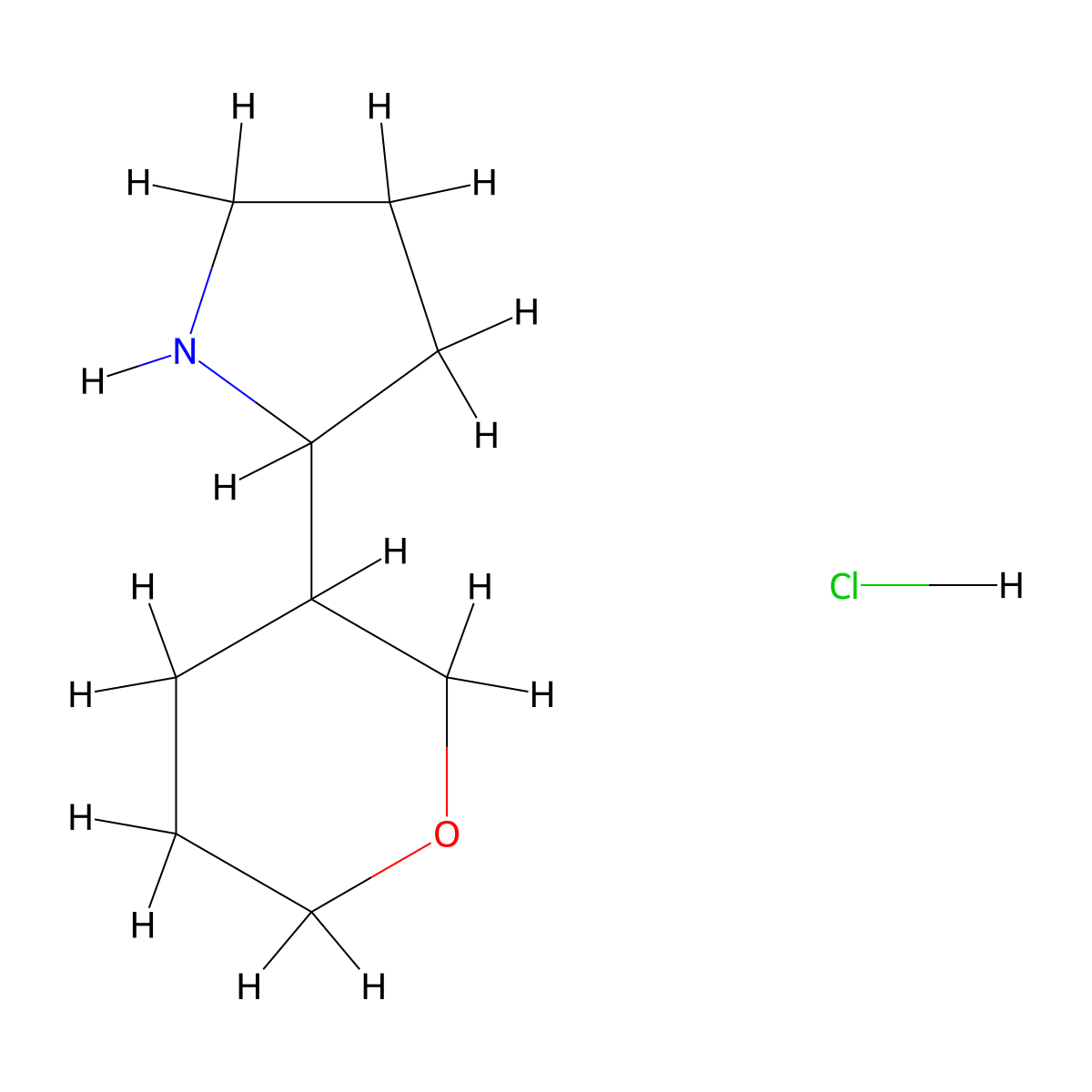 2-(Oxan-3-yl)pyrrolidine hydrochloride molecular structure, CAS 1803607-48-8