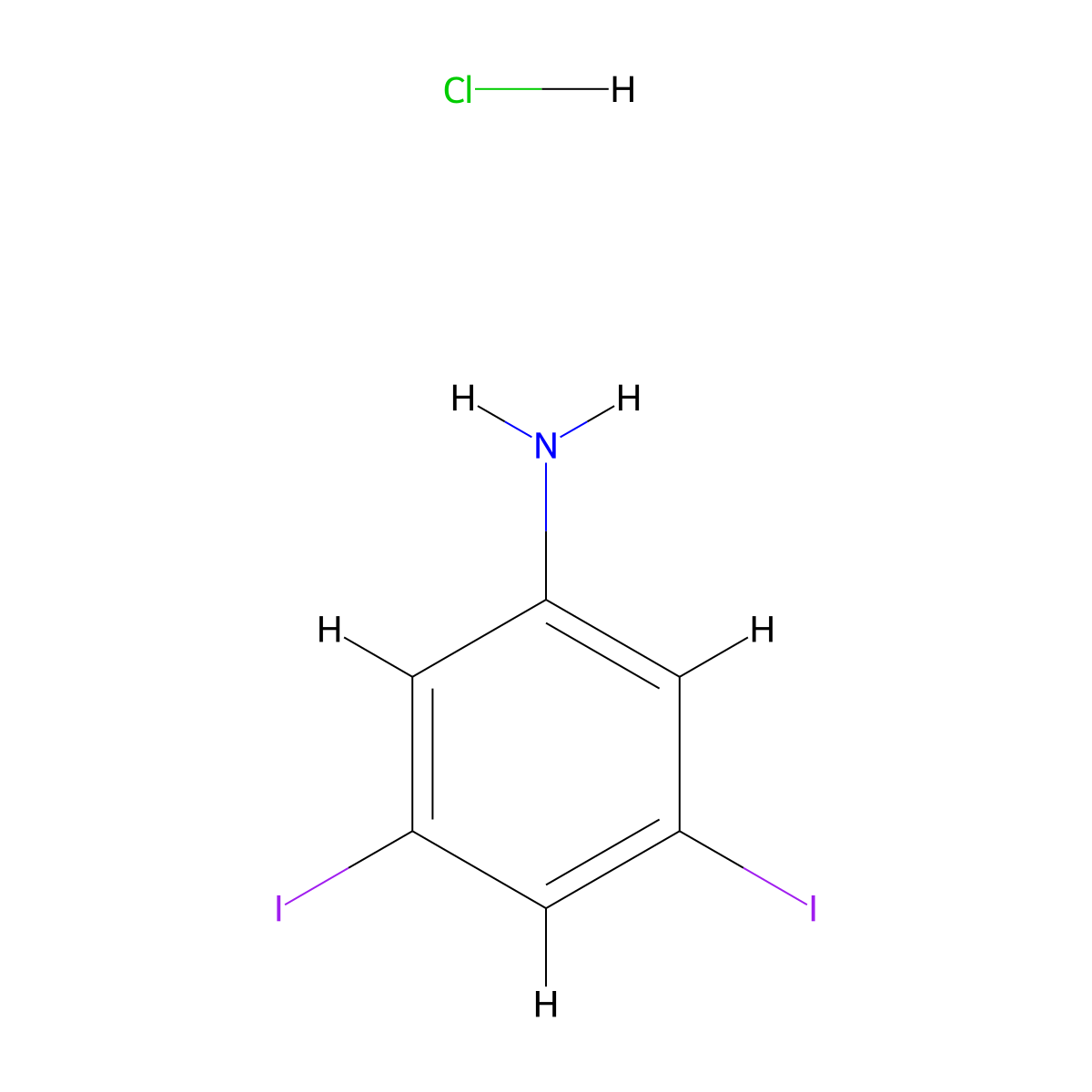 3,5-Diiodoaniline hydrochloride molecular structure, CAS 1803607-49-9
