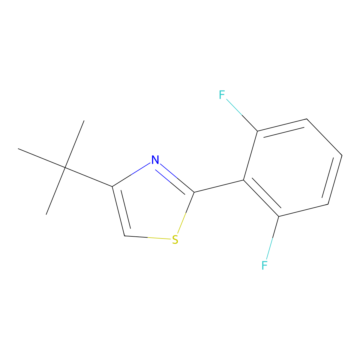 4-Tert-butyl-2-(2,6-difluorophenyl)-1,3-thiazole molecular structure, CAS 1803607-52-4