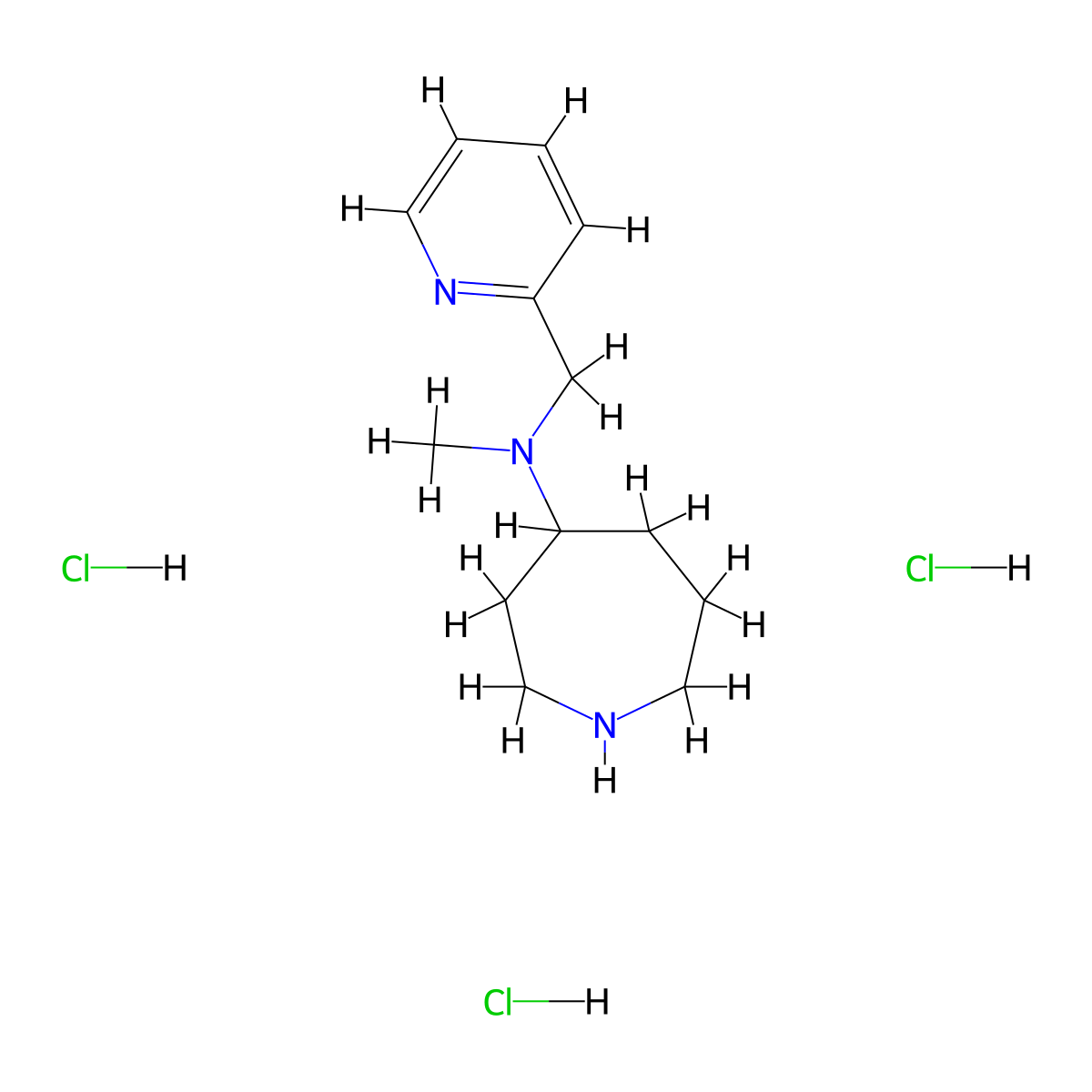 N-methyl-N-(pyridin-2-ylmethyl)azepan-4-amine trihydrochloride molecular structure, CAS 1803607-55-7