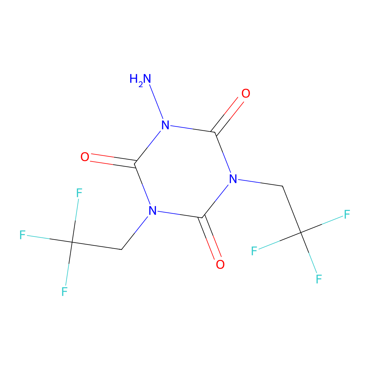 1-Amino-3,5-bis(2,2,2-trifluoroethyl)-1,3,5-triazinane-2,4,6-trione molecular structure, CAS 1803607-57-9