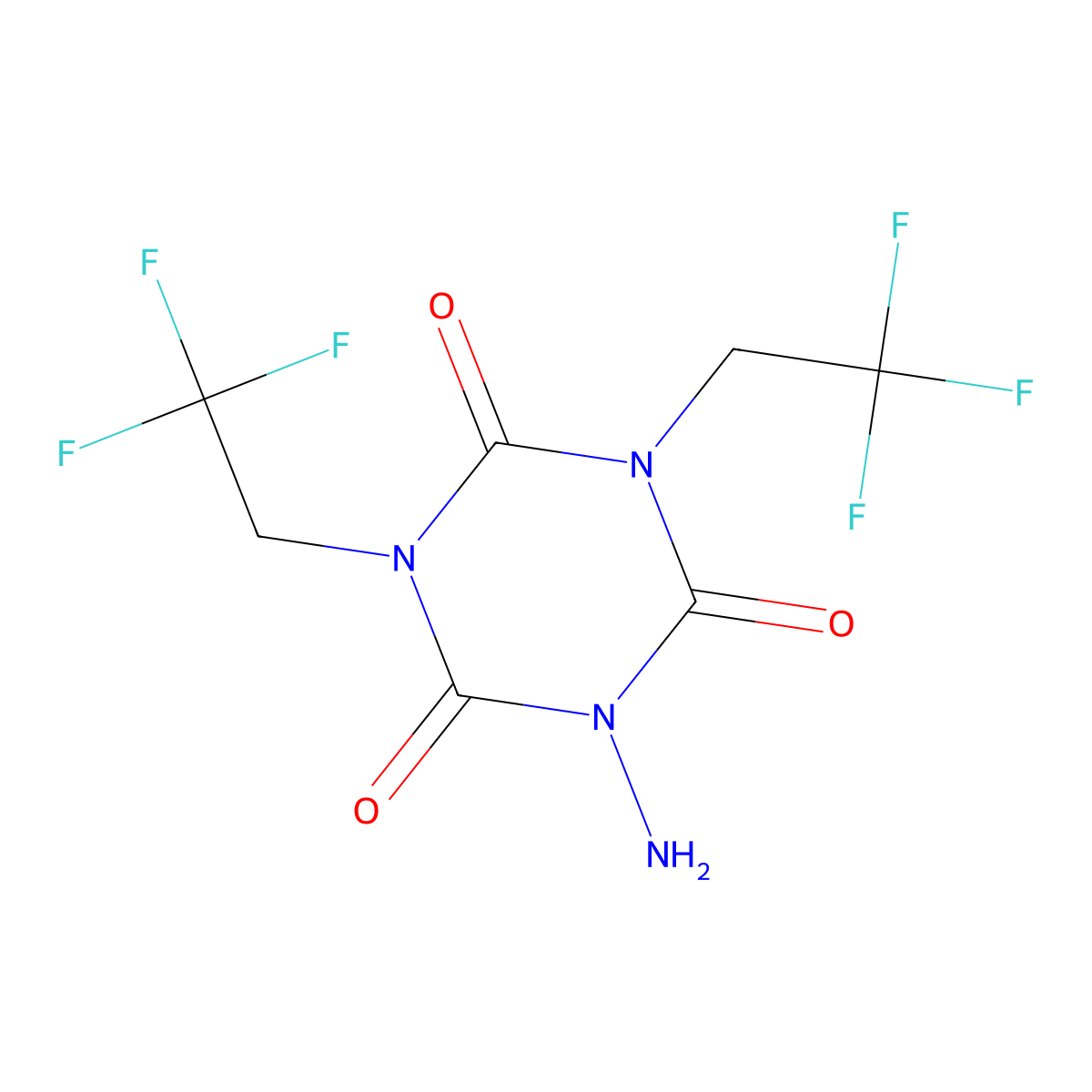1-Amino-3,5-bis(2,2,2-trifluoroethyl)-1,3,5-triazinane-2,4,6-trione molecular structure, CAS 1803607-57-9