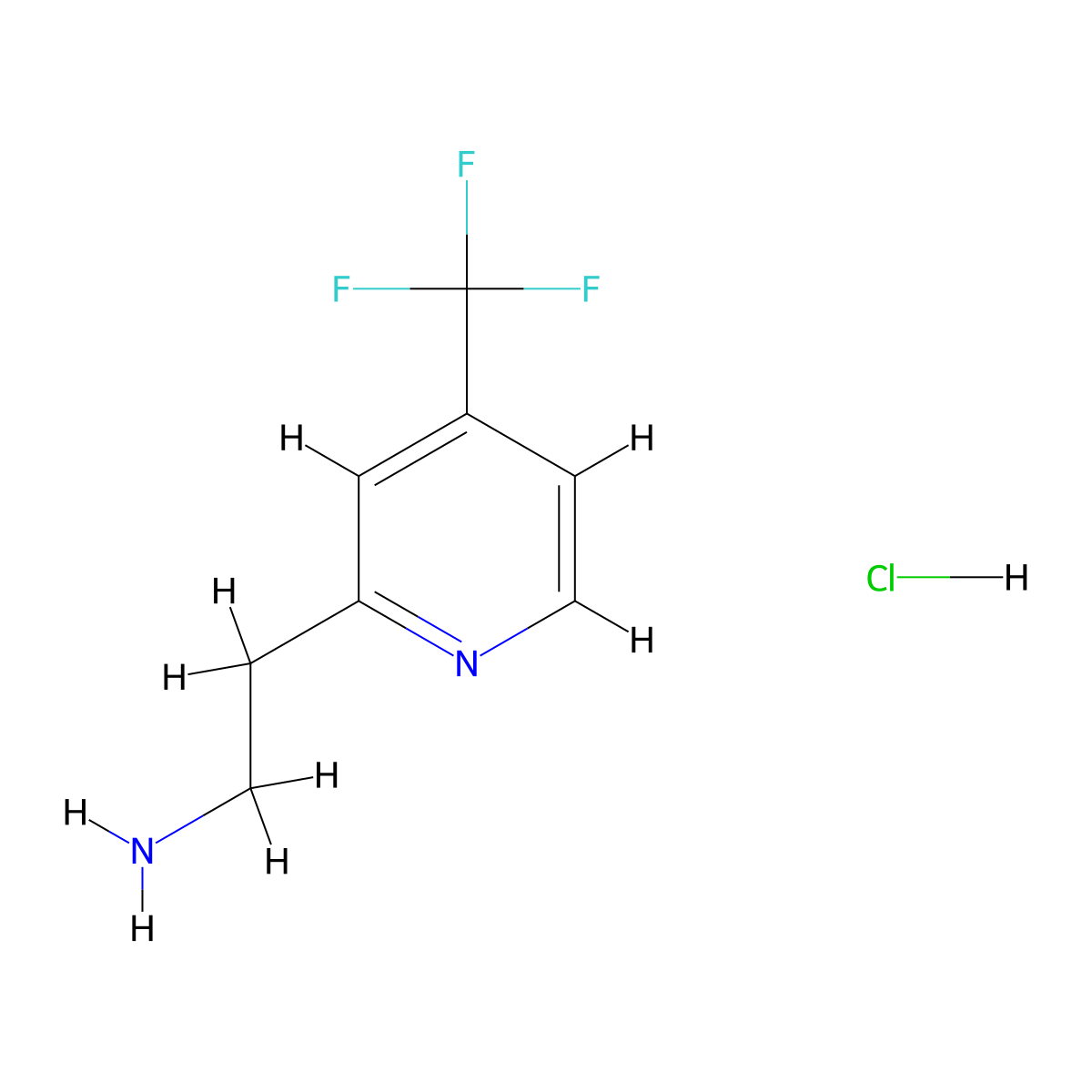 2-[4-(Trifluoromethyl)pyridin-2-yl]ethan-1-amine hydrochloride molecular structure, CAS 1803607-61-5