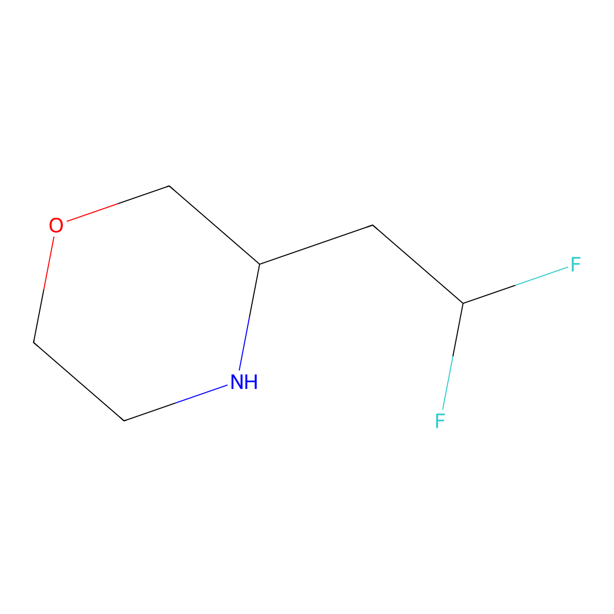 3-(2,2-Difluoroethyl)morpholine molecular structure, CAS 1803607-74-0