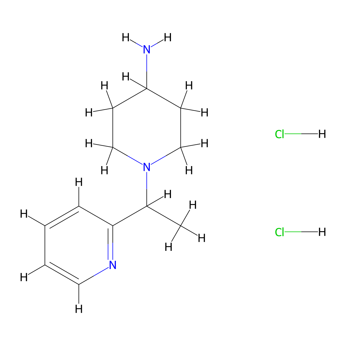 1-[1-(Pyridin-2-yl)ethyl]piperidin-4-amine dihydrochloride molecular structure, CAS 1803607-78-4