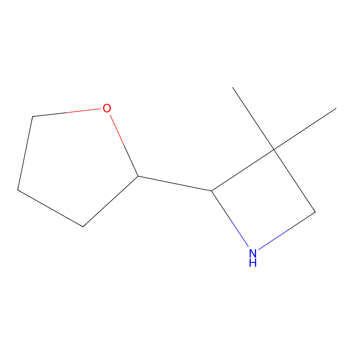 3,3-Dimethyl-2-(oxolan-2-yl)azetidine molecular structure, CAS 1803607-84-2