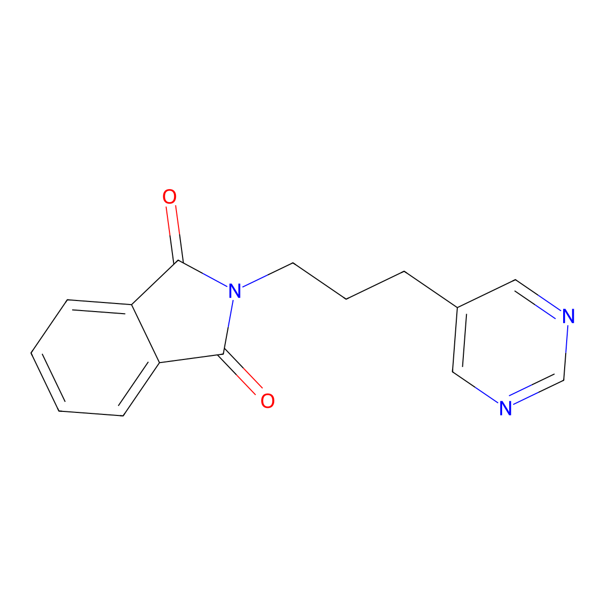 2-[3-(pyrimidin-5-yl)propyl]-2,3-dihydro-1H-isoindole-1,3-dione molecular structure, CAS 1803607-85-3