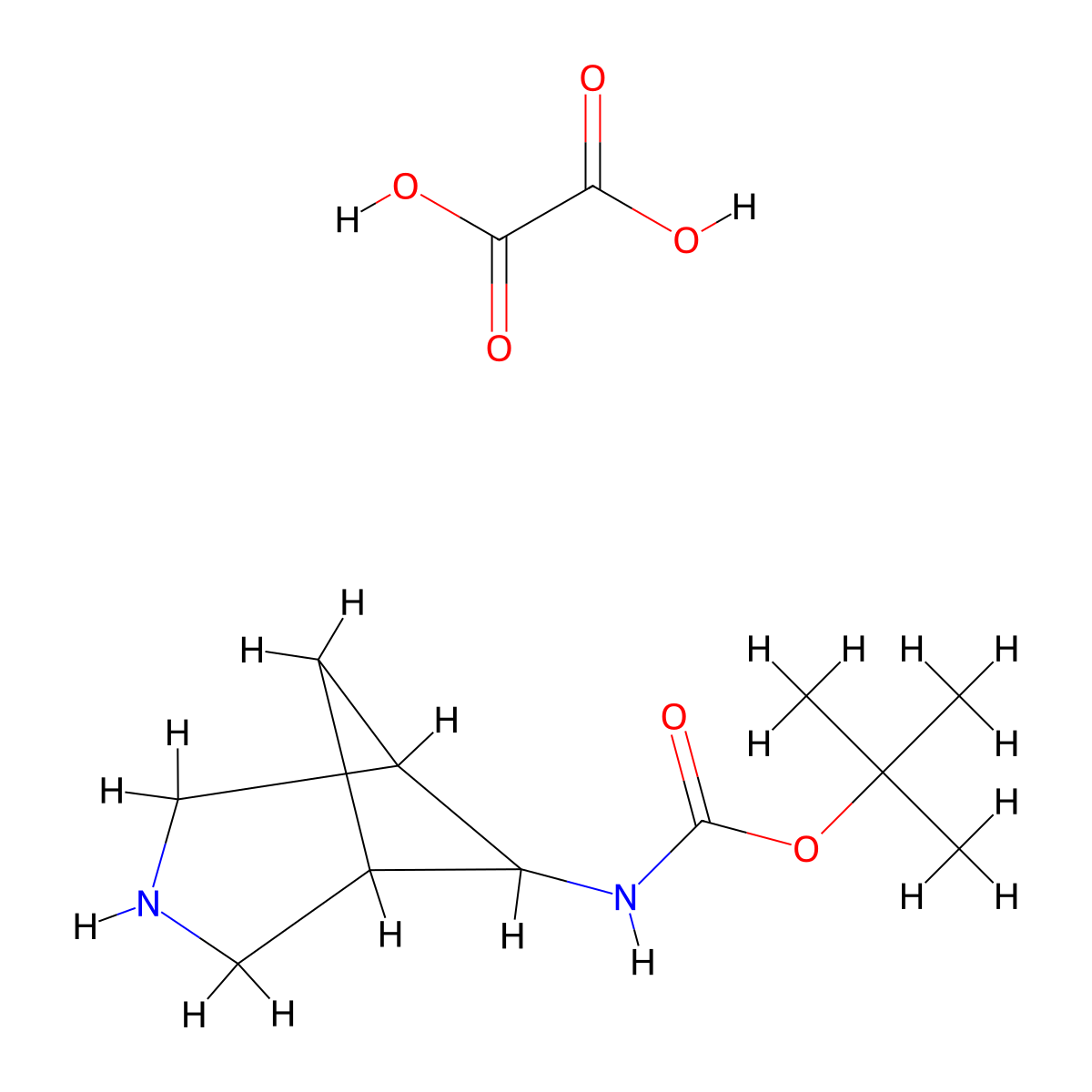 tert-butyl N-(3-azabicyclo(3.1.1)heptan-6-yl)carbamate oxalate molecular structure, CAS 1803607-90-0