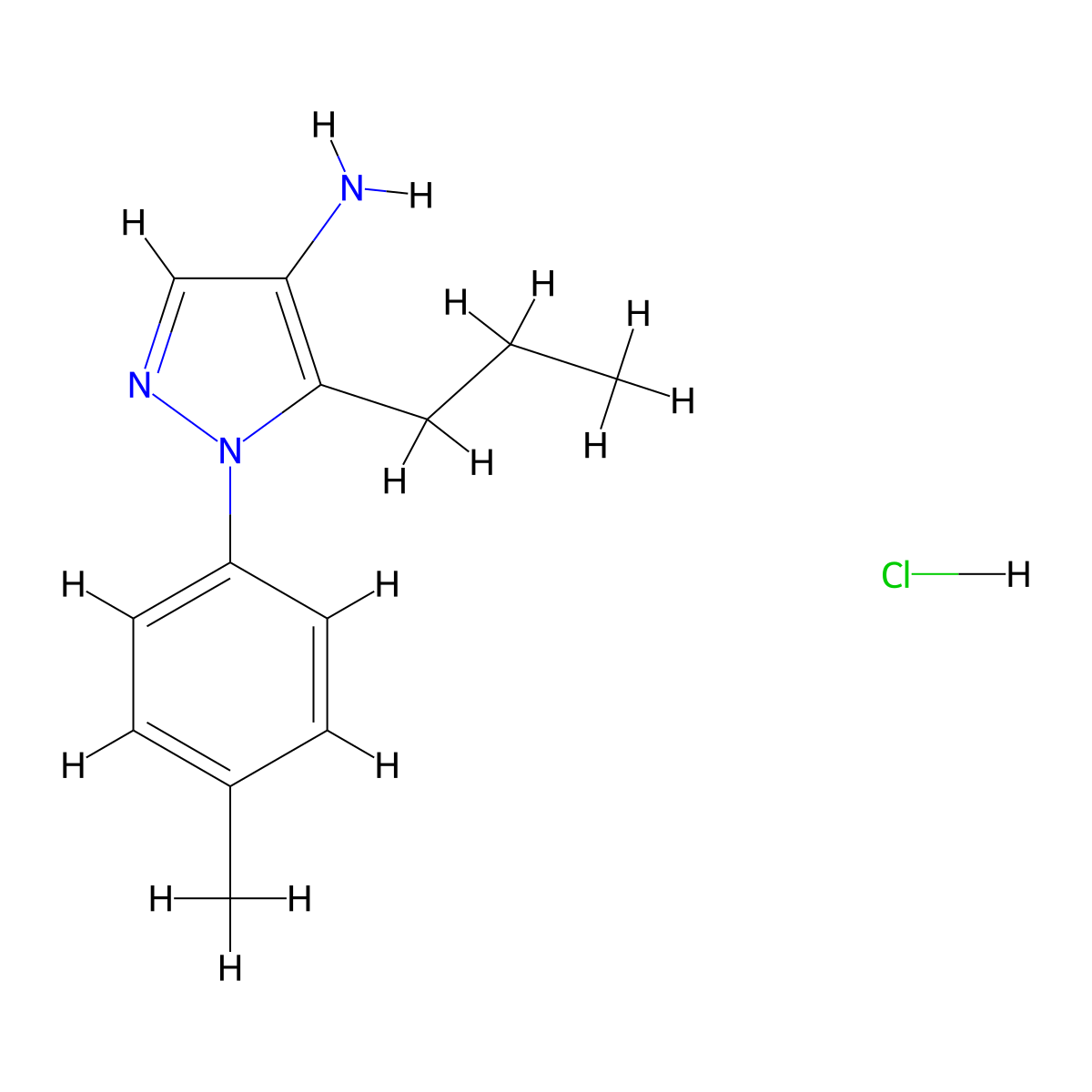 1-(4-methylphenyl)-5-propyl-1H-pyrazol-4-amine hydrochloride molecular structure, CAS 1803607-92-2