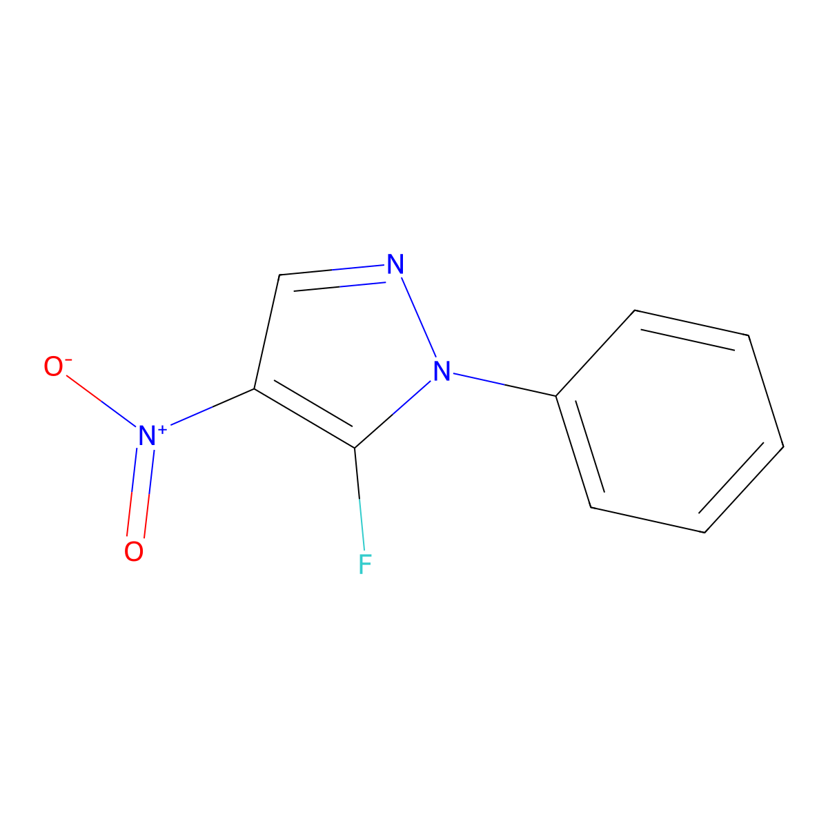 5-fluoro-4-nitro-1-phenyl-1H-pyrazole molecular structure, CAS 1803607-95-5