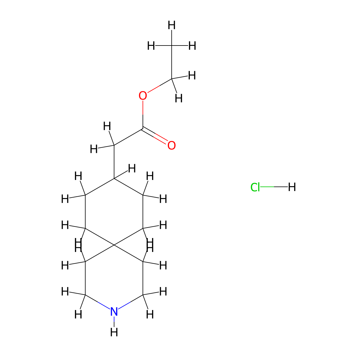 Ethyl 2-{3-azaspiro[5.5]undecan-9-yl}acetate hydrochloride molecular structure, CAS 1803608-00-5