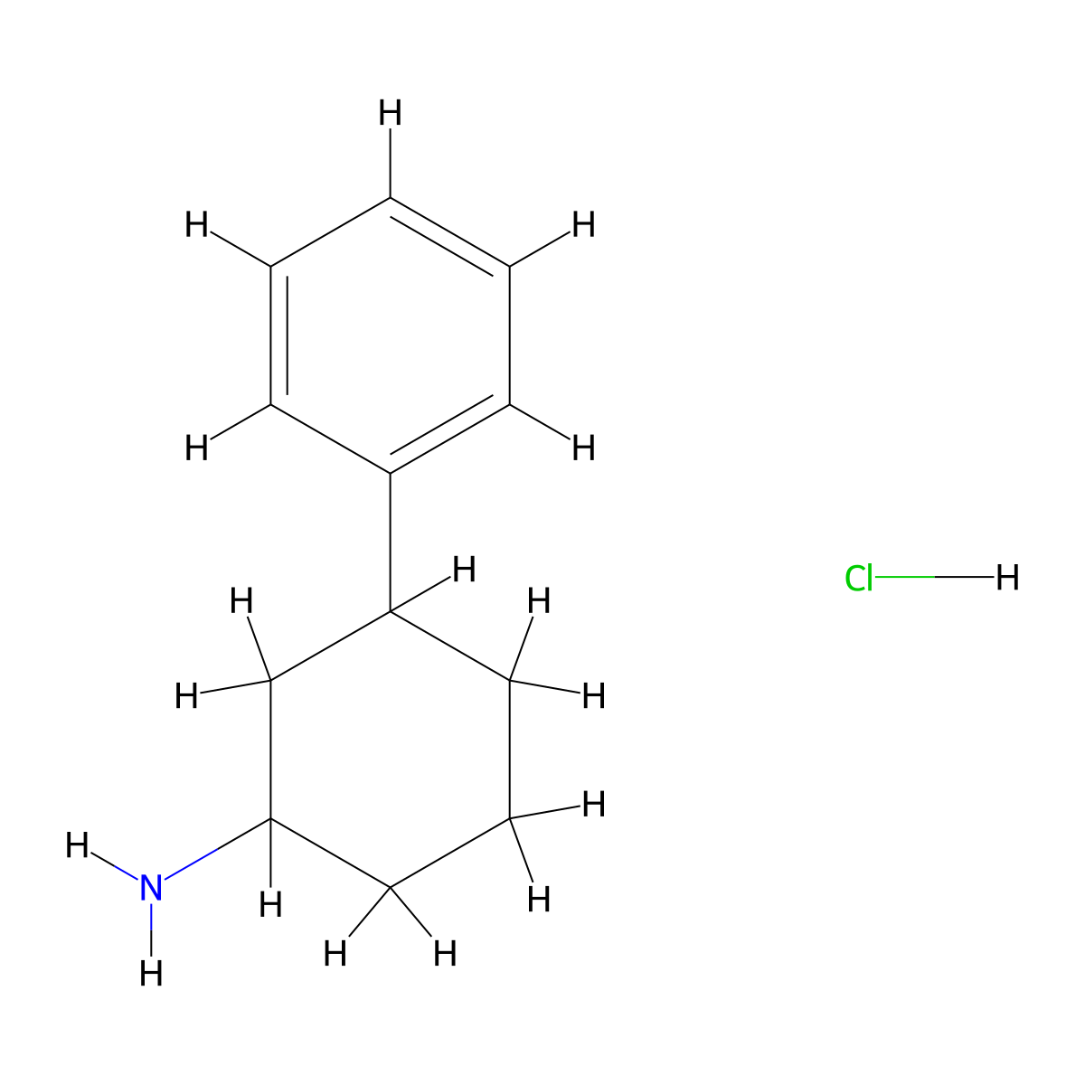 3-Phenylcyclohexanamine hydrochloride molecular structure, CAS 1803608-04-9