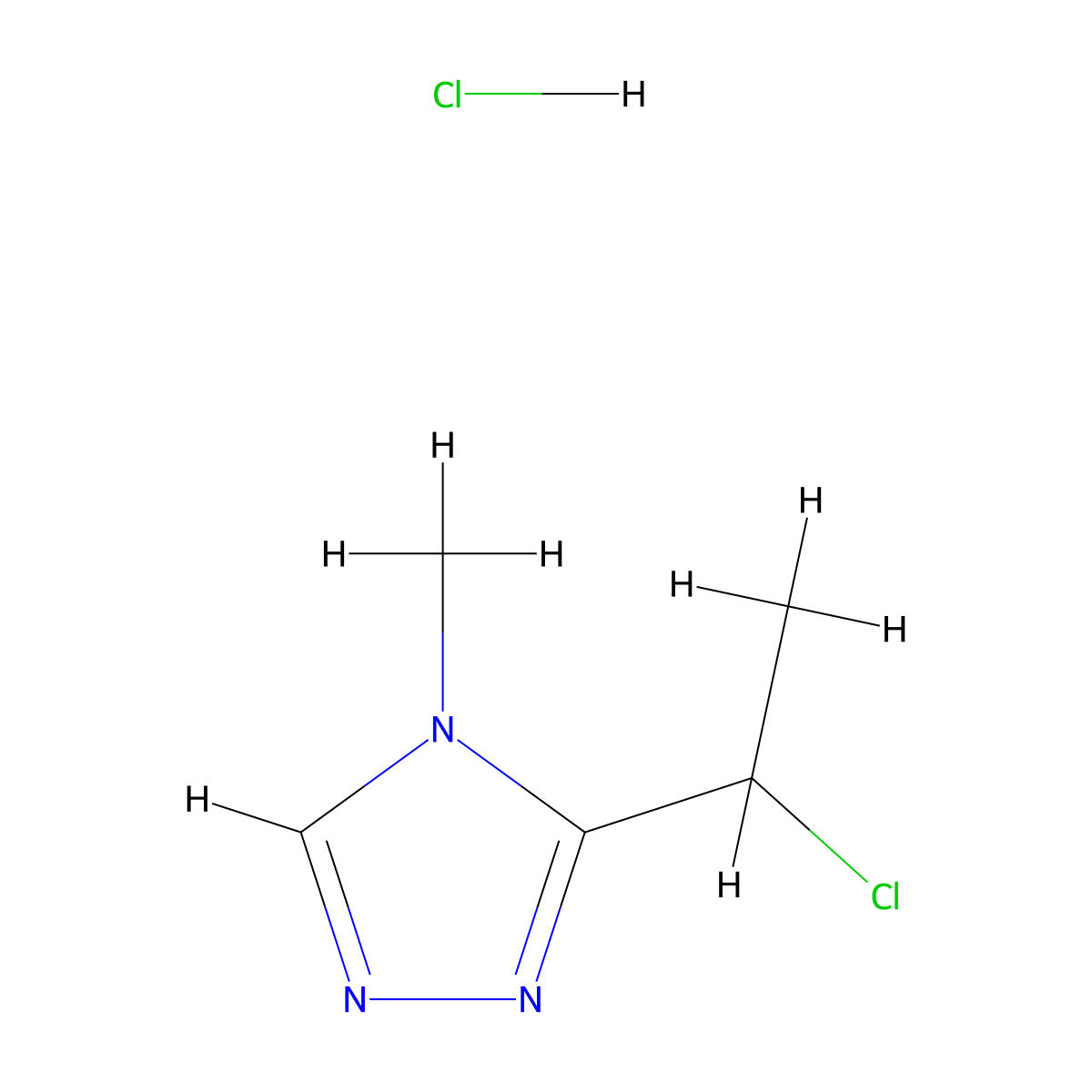 3-(1-chloroethyl)-4-methyl-4H-1,2,4-triazole hydrochloride molecular structure, CAS 1803608-10-7