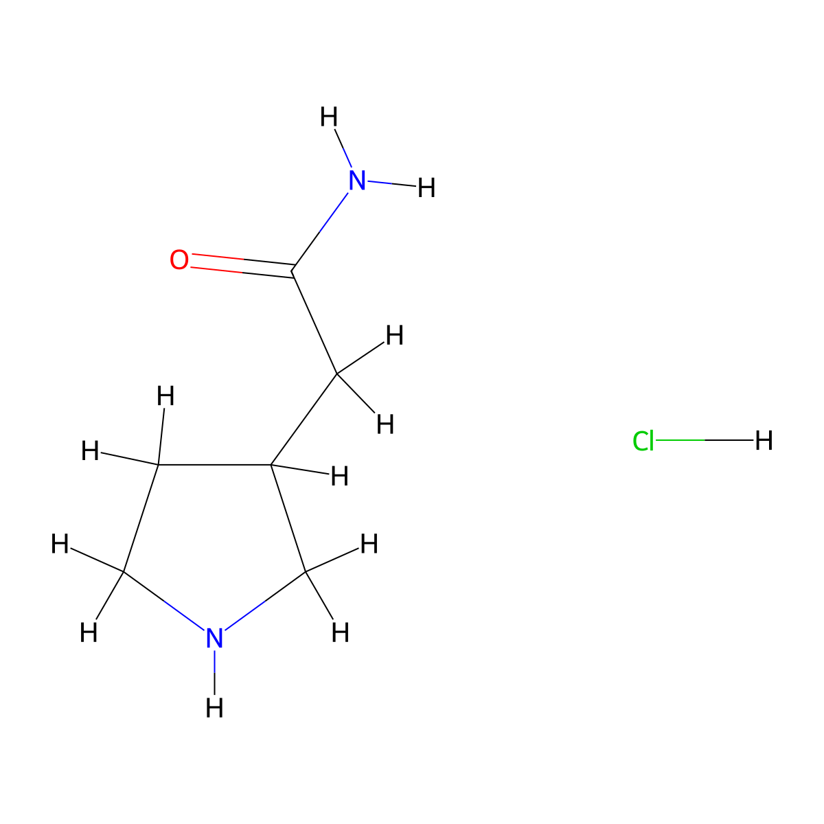 2-(Pyrrolidin-3-yl)acetamide hydrochloride molecular structure, CAS 1803608-15-2