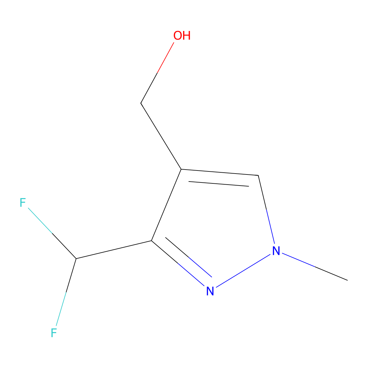 [3-(difluoromethyl)-1-methyl-1H-pyrazol-4-yl]methanol molecular structure, CAS 1803608-27-6