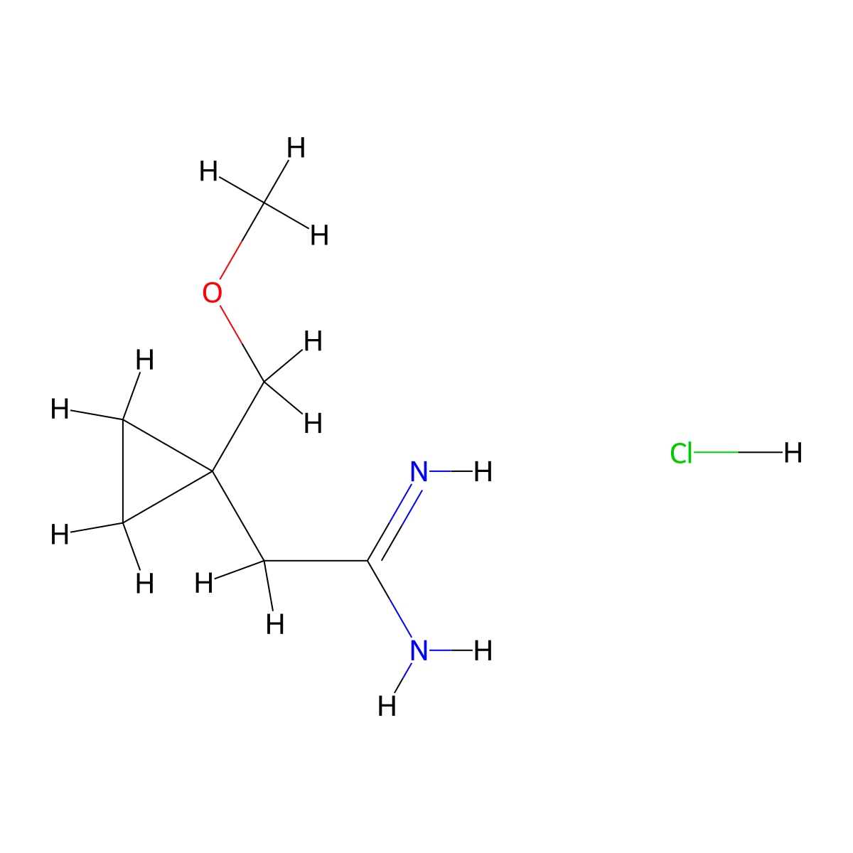 2-[1-(Methoxymethyl)cyclopropyl]ethanimidamide hydrochloride molecular structure, CAS 1803608-29-8