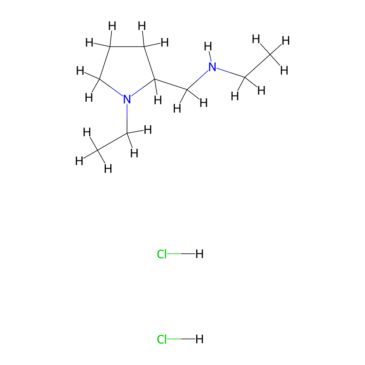 Ethyl[(1-ethylpyrrolidin-2-yl)methyl]amine dihydrochloride molecular structure, CAS 1803608-33-4