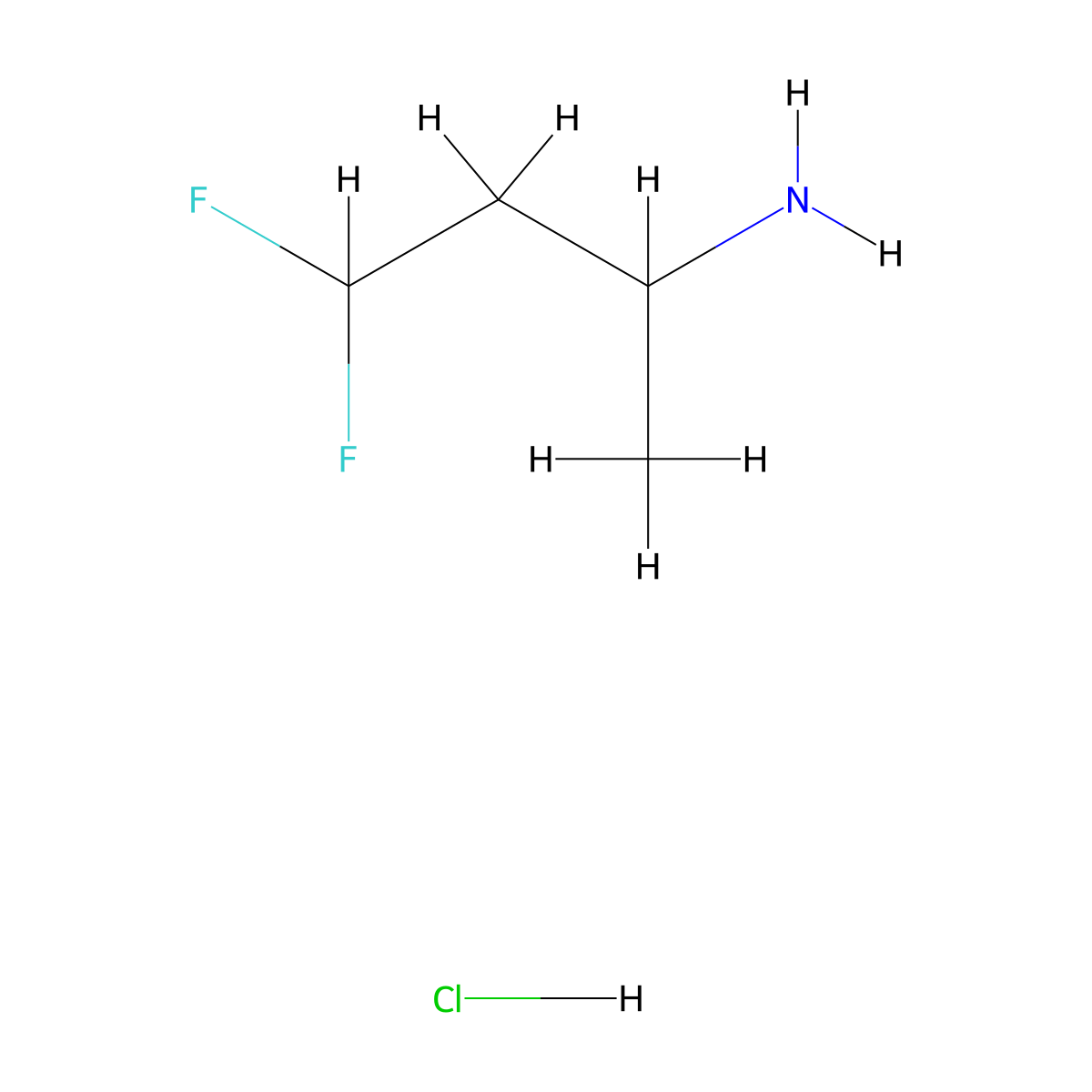 4,4-Difluorobutan-2-amine hydrochloride molecular structure, CAS 1803608-35-6