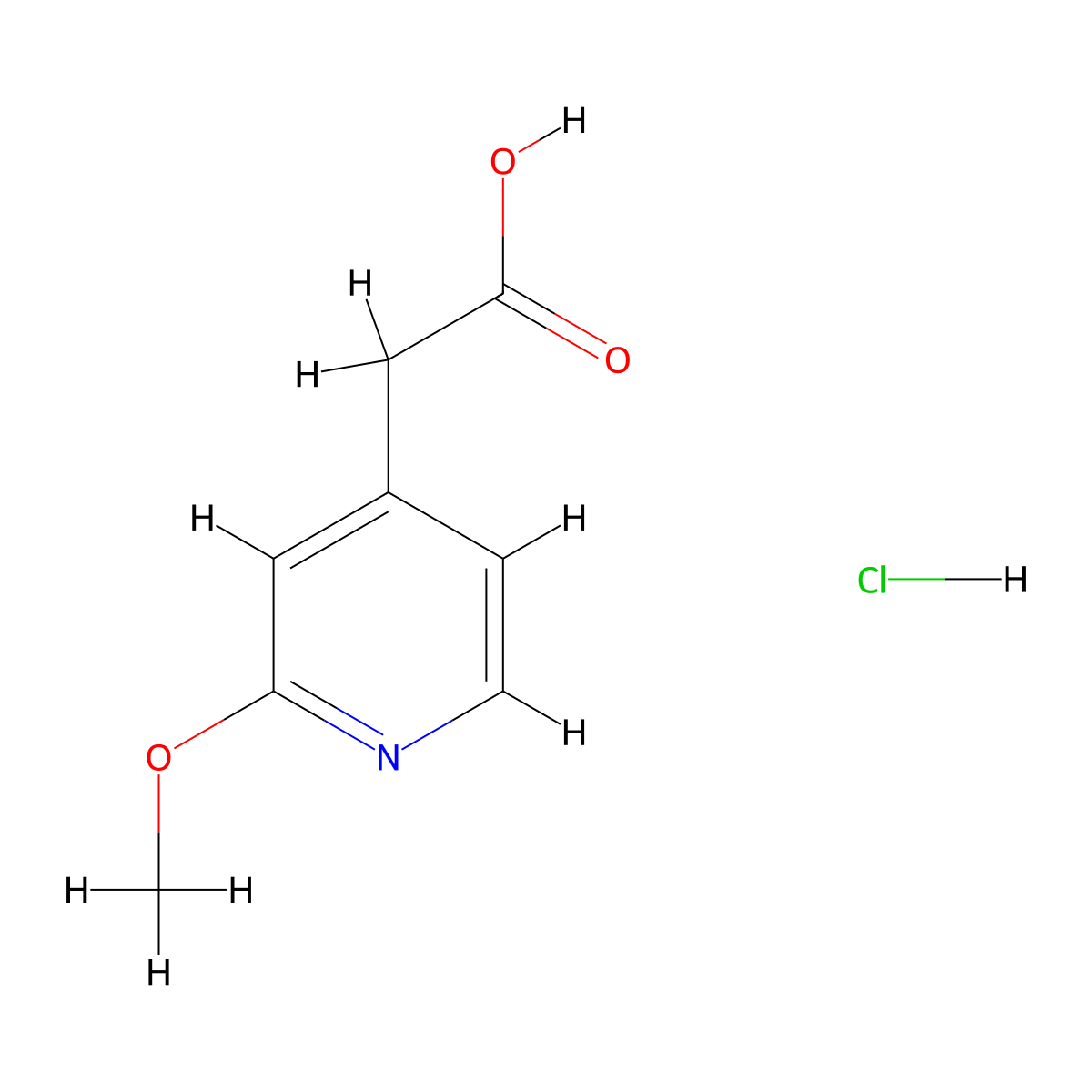 2-(2-Methoxypyridin-4-yl)acetic acid hydrochloride molecular structure, CAS 1803608-38-9