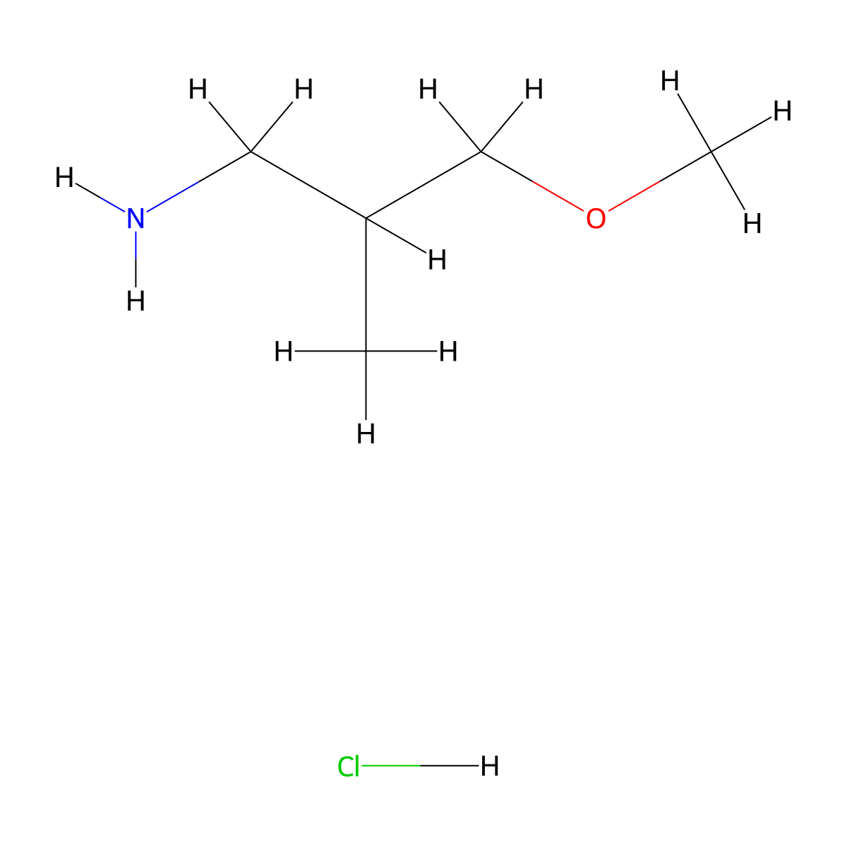 3-Methoxy-2-methylpropan-1-amine hydrochloride molecular structure, CAS 1803608-40-3