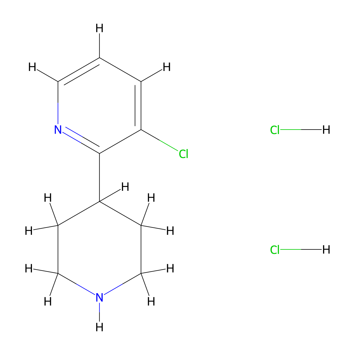 3-Chloro-2-(piperidin-4-yl)pyridine dihydrochloride molecular structure, CAS 1803608-41-4