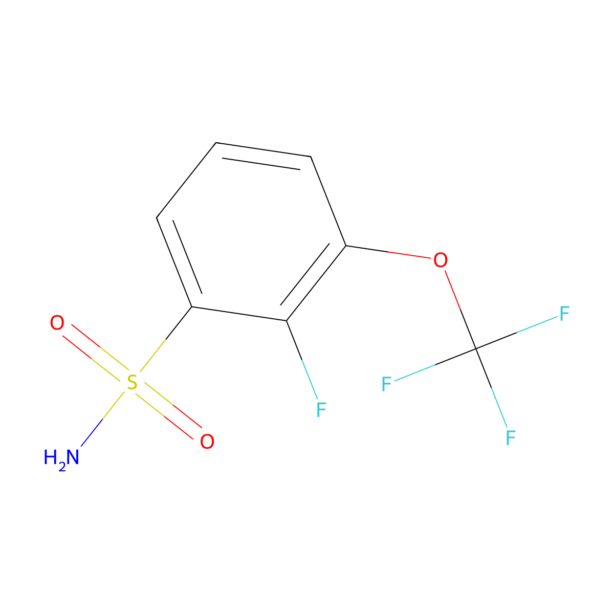 2-Fluoro-3-(trifluoromethoxy)benzene-1-sulfonamide molecular structure, CAS 1803608-45-8