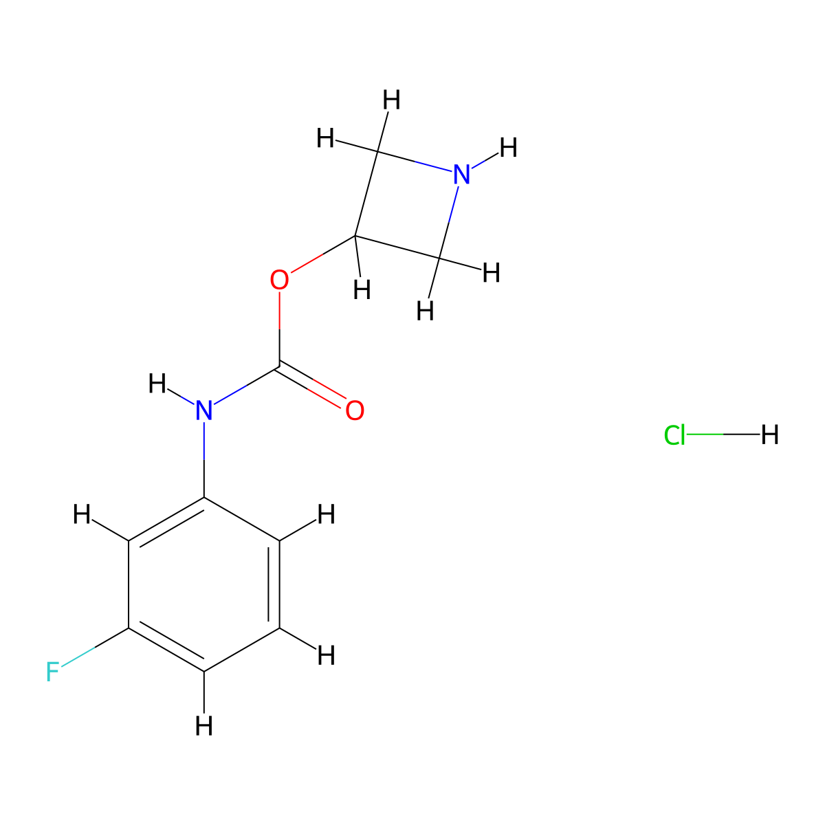 azetidin-3-yl N-(3-fluorophenyl)carbamate hydrochloride molecular structure, CAS 1803608-47-0