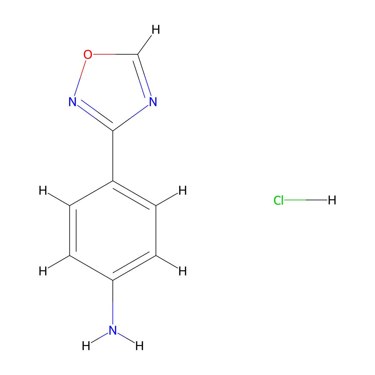 4-(1,2,4-Oxadiazol-3-yl)aniline hydrochloride molecular structure, CAS 1803608-48-1