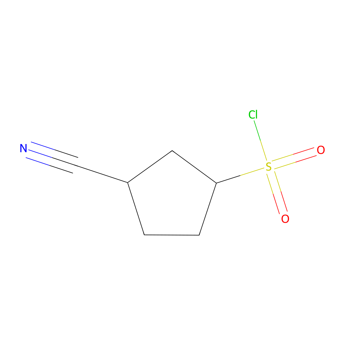 Cyclopentanesulfonyl chloride, 3-cyano- molecular structure, CAS 1803608-49-2
