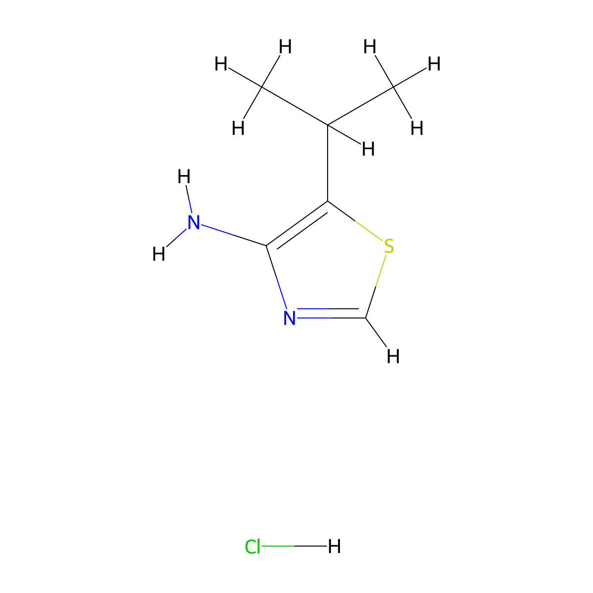 5-(Propan-2-yl)-1,3-thiazol-4-amine hydrochloride molecular structure, CAS 1803608-55-0
