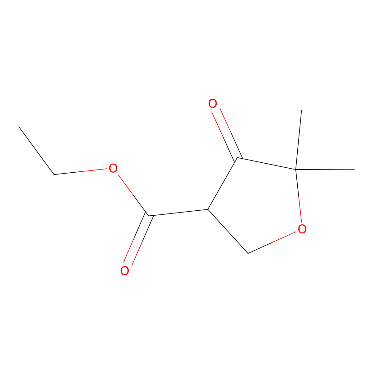 Ethyl 5,5-dimethyl-4-oxooxolane-3-carboxylate molecular structure, CAS 1803608-60-7