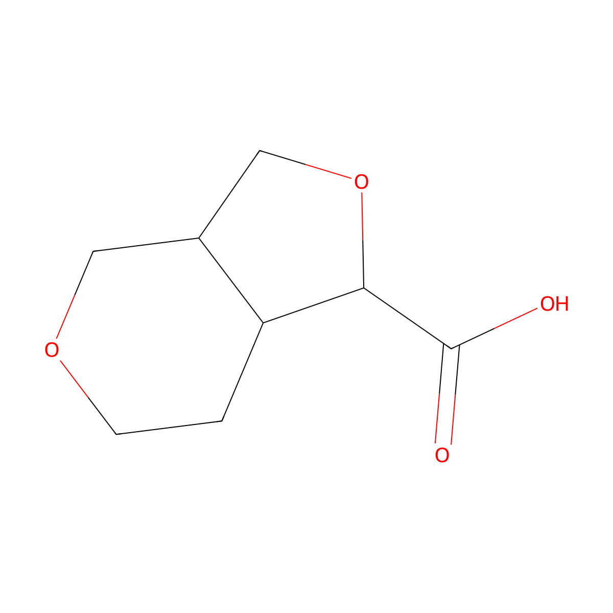 hexahydro-1H-furo[3,4-c]pyran-1-carboxylic acid molecular structure, CAS 1803608-61-8