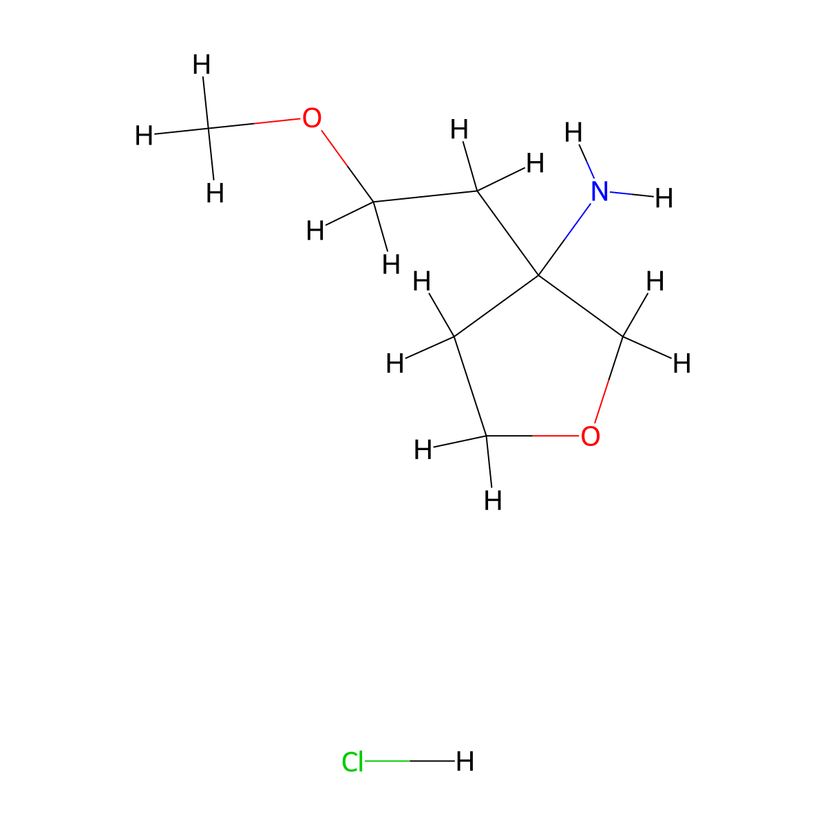 3-(2-Methoxyethyl)oxolan-3-amine hydrochloride molecular structure, CAS 1803608-64-1