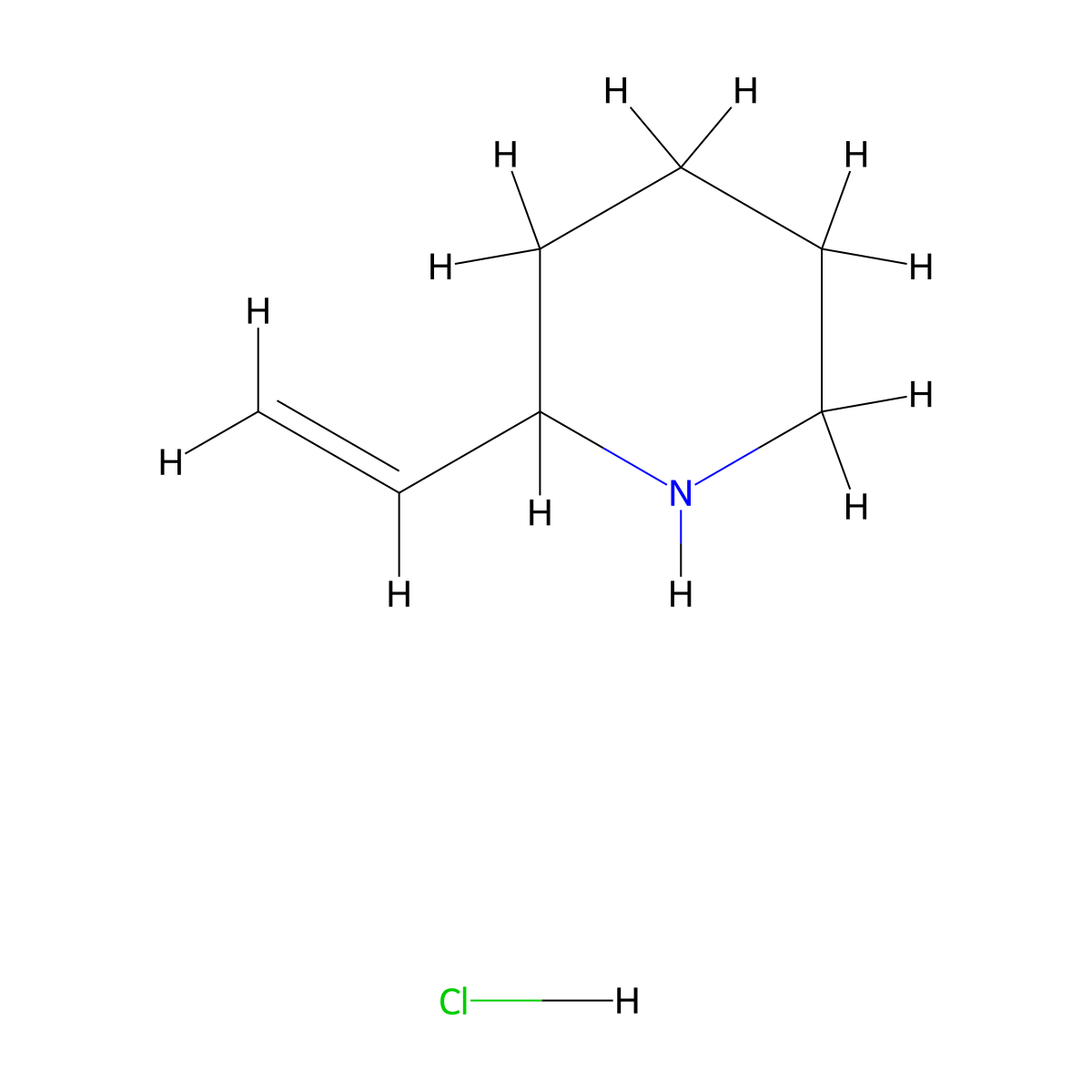 2-Ethenylpiperidine hydrochloride molecular structure, CAS 1803608-65-2