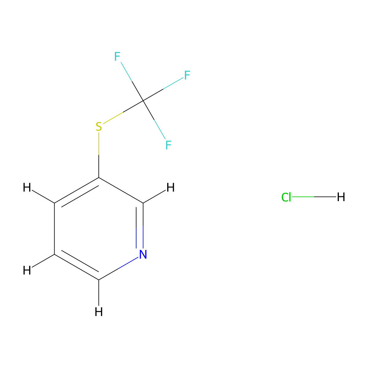 3-[(Trifluoromethyl)sulfanyl]pyridine hydrochloride molecular structure, CAS 1803608-70-9