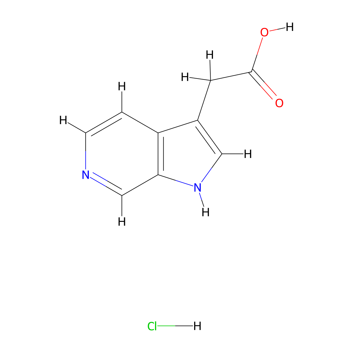 2-{1H-pyrrolo[2,3-c]pyridin-3-yl}acetic acid hydrochloride molecular structure, CAS 1803608-72-1