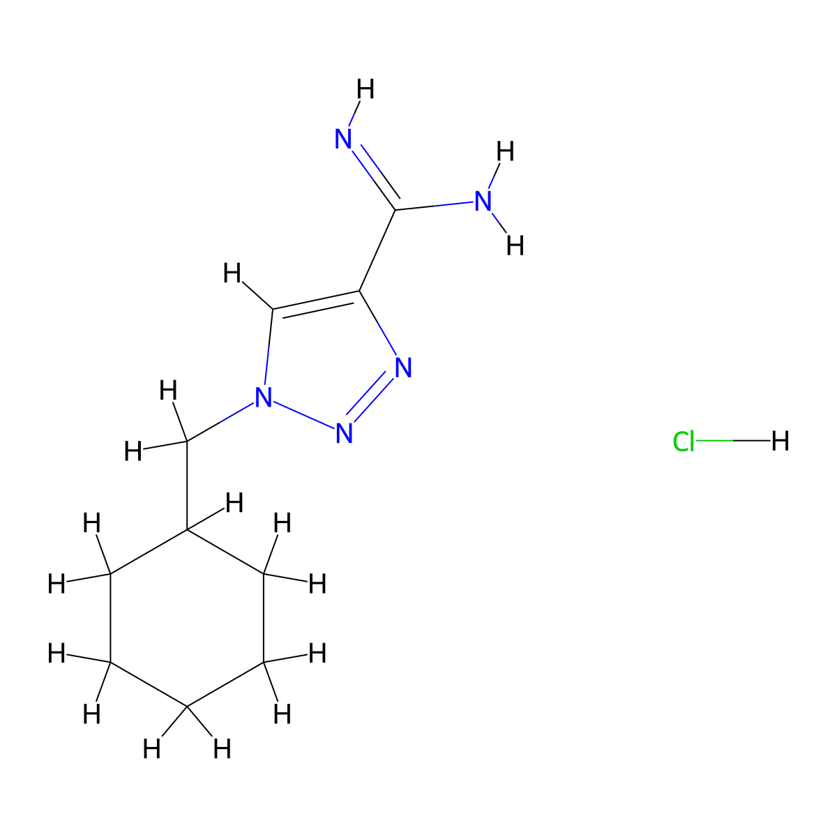 1-(cyclohexylmethyl)-1H-1,2,3-triazole-4-carboximidamide hydrochloride molecular structure, CAS 1803608-74-3