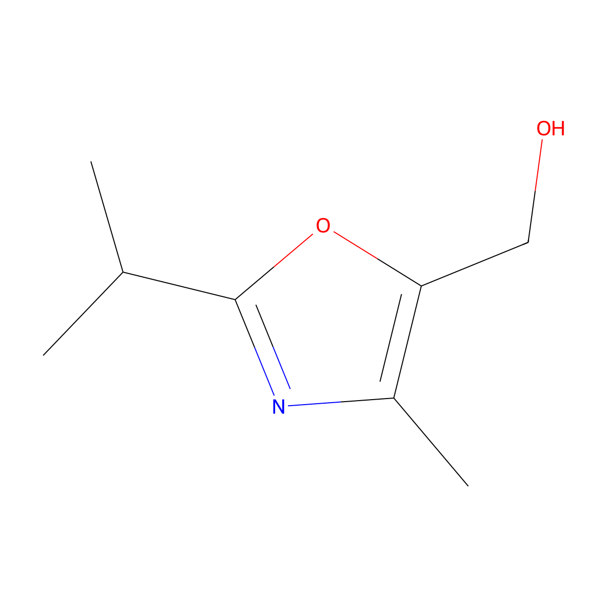 [4-Methyl-2-(propan-2-yl)-1,3-oxazol-5-yl]methanol molecular structure, CAS 1803608-75-4