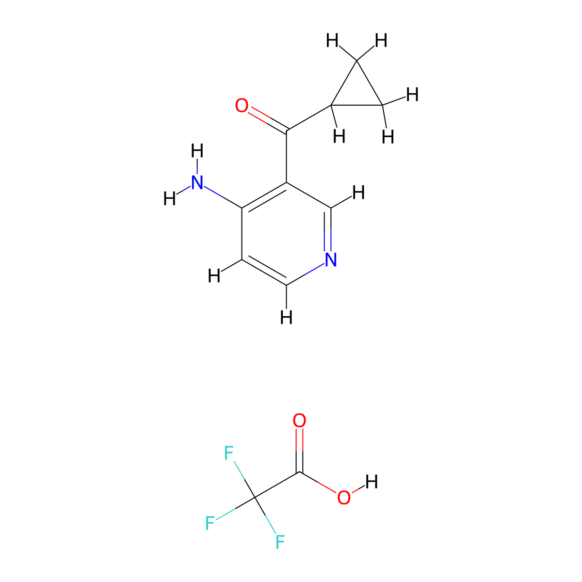 3-Cyclopropanecarbonylpyridin-4-amine; trifluoroacetic acid molecular structure, CAS 1803608-77-6